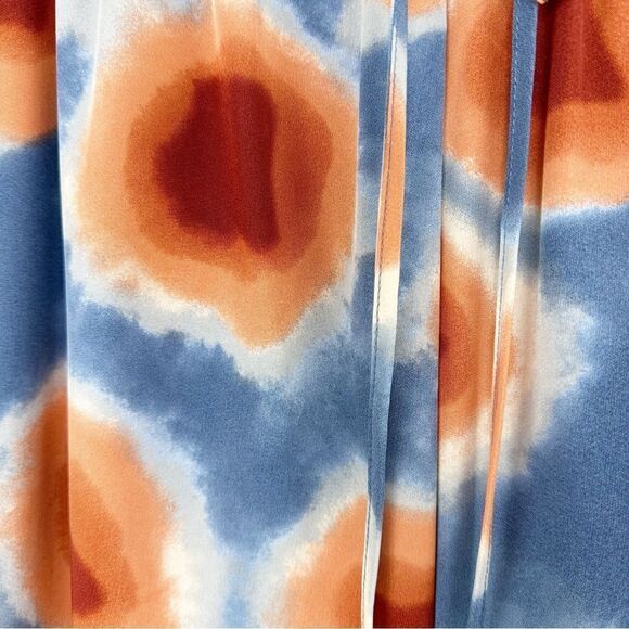 BOO HOO BLUE ORANGE PLUS TIE DYE WIDE LEG PANTS ELASTIC WAIST Sz 12 - Picture 6 of 11
